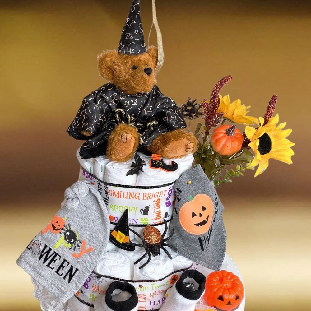Halloween Diaper Cake, Baby Shower Gift